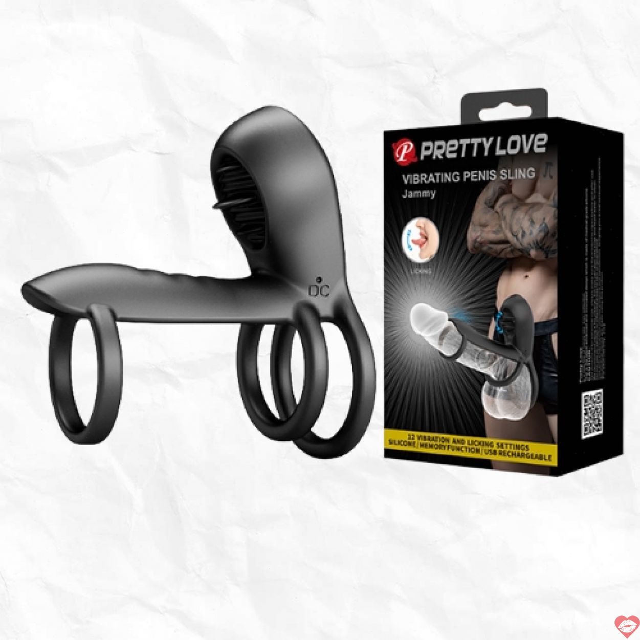 Vòng treo dương vật Prettylove sling rung liếm kích thích mạnh 