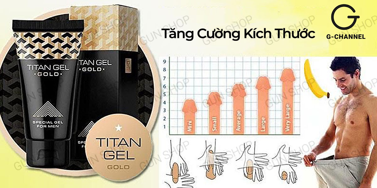  Sỉ Gel bôi trơn tăng kích thước cao cấp - Titan Gold - Chai 50ml hàng xách tay